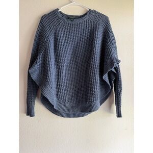 Lauren Ralph Lauren Sweater Womens Large Blue Basketweave Pullover S